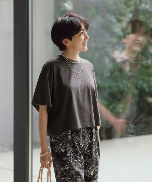 green label relaxing/＜スタイリスト 兵藤千尋さんコラボ＞クロップド ワイド Tシャツ UVカット/Tシャツ / カットソー