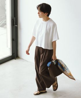 green label relaxing/＜CHIHIRO HYODO×green label relaxing＞クロップド ワイド Tシャツ/Tシャツ / カットソー