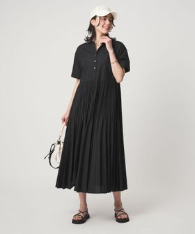 green label relaxing/［size SHORT/TALLあり］ワッシャー プリーツ ショートスリーブ ワンピース/ワンピース