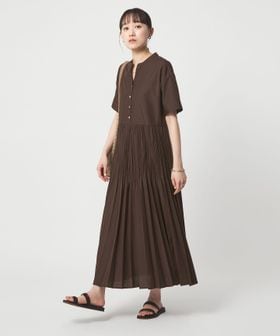 green label relaxing/［size SHORT/TALLあり］ワッシャー プリーツ ショートスリーブ ワンピース/ワンピース