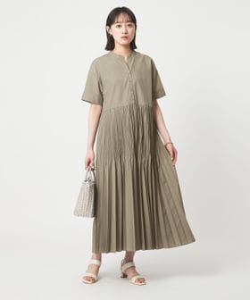 green label relaxing/［size SHORT/TALLあり］ワッシャー プリーツ ショートスリーブ ワンピース/ワンピース