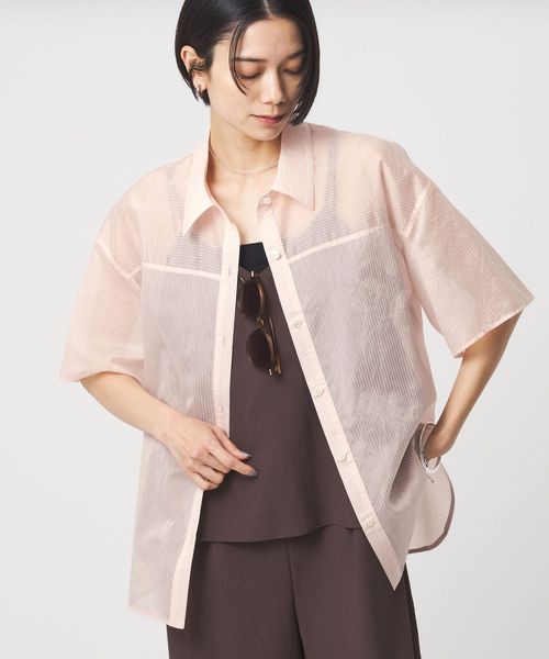 green label relaxing/【結論シリーズ】リボンハイウエストシャツ［size SHORTあり］/シャツ / ブラウス