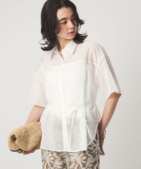 green label relaxing/【結論シリーズ】リボンハイウエストシャツ［size SHORTあり］/シャツ / ブラウス