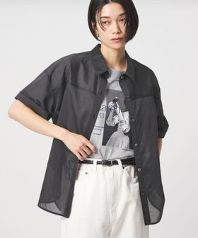 green label relaxing/【結論シリーズ】リボンハイウエストシャツ［size SHORTあり］/シャツ / ブラウス