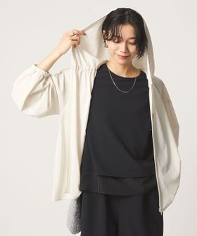 green label relaxing/［size SHORTあり］フード ギャザー シャツ /シャツ / ブラウス