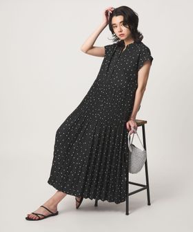 green label relaxing/【結論シリーズ】全方位映えプリーツワンピ ドット［size SHORT/TALLあり］/ワンピース