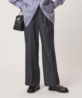 green label relaxing/［size SHORT/TALLあり］ニーハイフレア パンツ デニム ストレッチ/デニムパンツ
