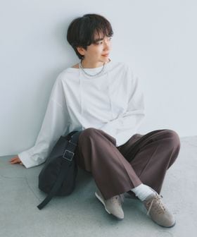 green label relaxing/＜スタイリスト兵藤千尋さんコラボ＞クロップド ワイド ロングスリーブ Tシャツ UVカット/Tシャツ / カットソー