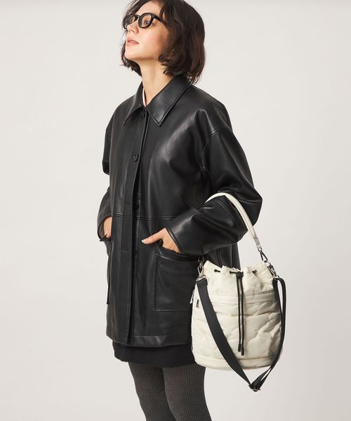 green label relaxing/【WEB限定】＜PARTE＞キルティング ドロストバッグ / ショルダーバッグ はっ水/ショルダーバッグ