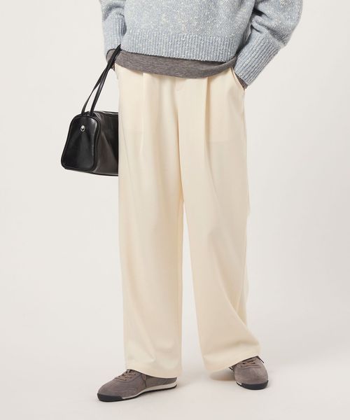 green label relaxing/［size SHORT/TALLあり］オルマイ ウラキモウ ワイド パンツ ストレッチ 帯電防止/イージーパンツ