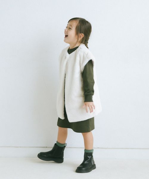 TJ フェイクファー ジレ 100-130cm