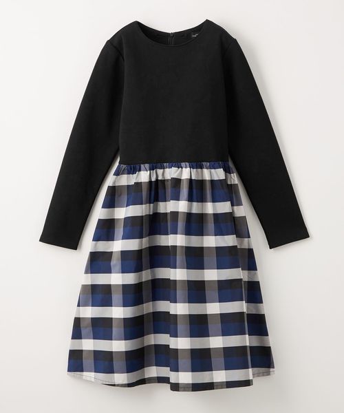 新品タグ付き　Diagram チェックタフタワンピース　グレー　38 3800023Y0104_x1_a021.jpg