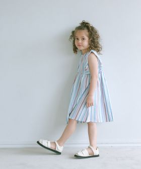 ストライプ柄 フリルワンピース / キッズ 100cm-130cm 