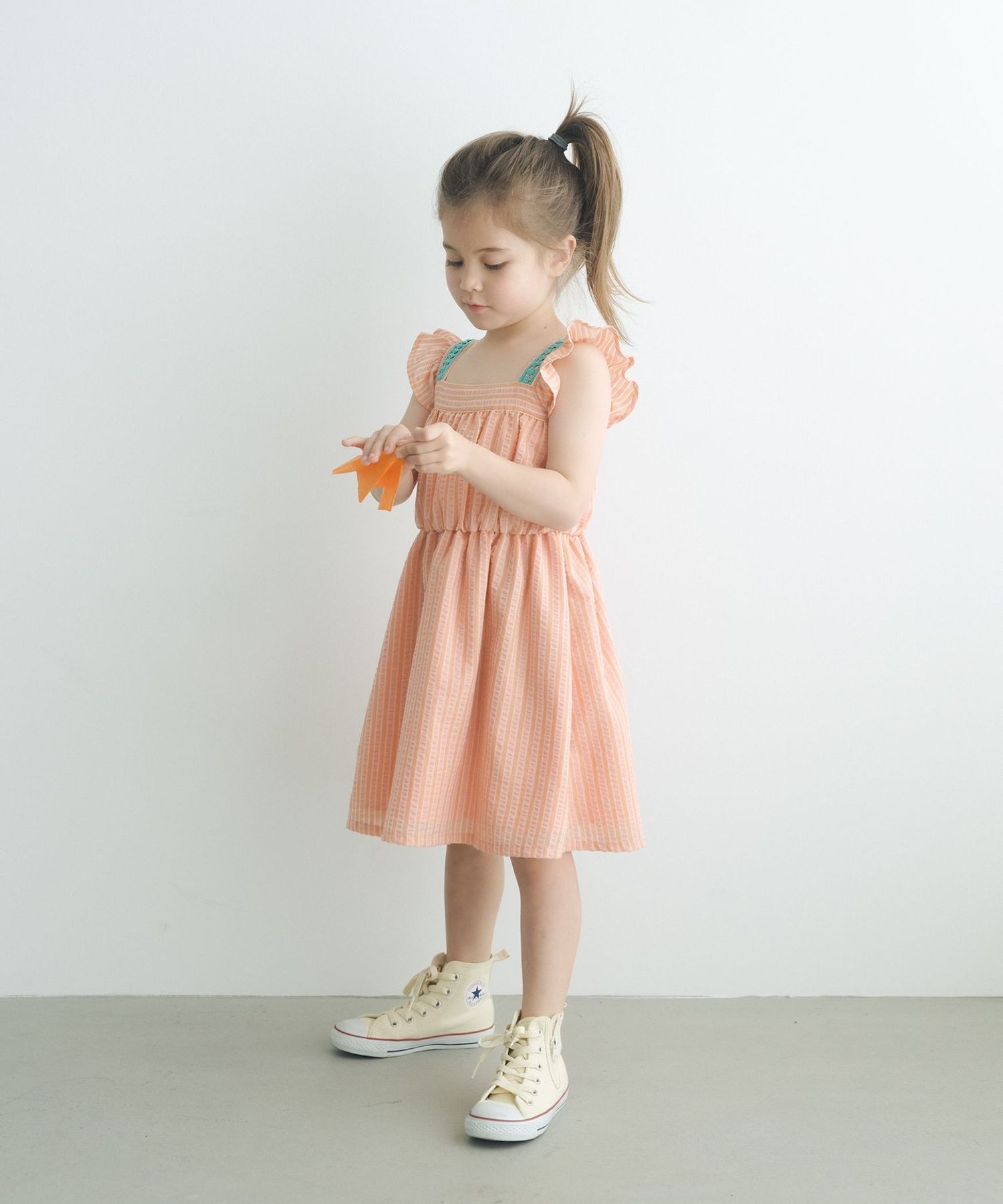 カラーストライプ ワンピース / キッズ 100cm-130cm 