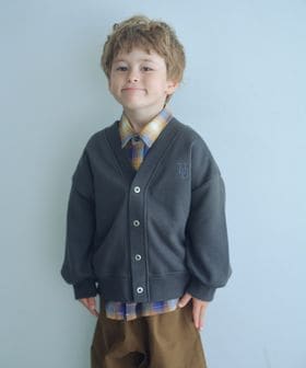 UNIVERSAL OVERALL/【別注】＜UNIVERSAL OVERALL＞Vネック 裏毛 カーディガン / キッズ 100cm―130cm/カーディガン / ボレロ