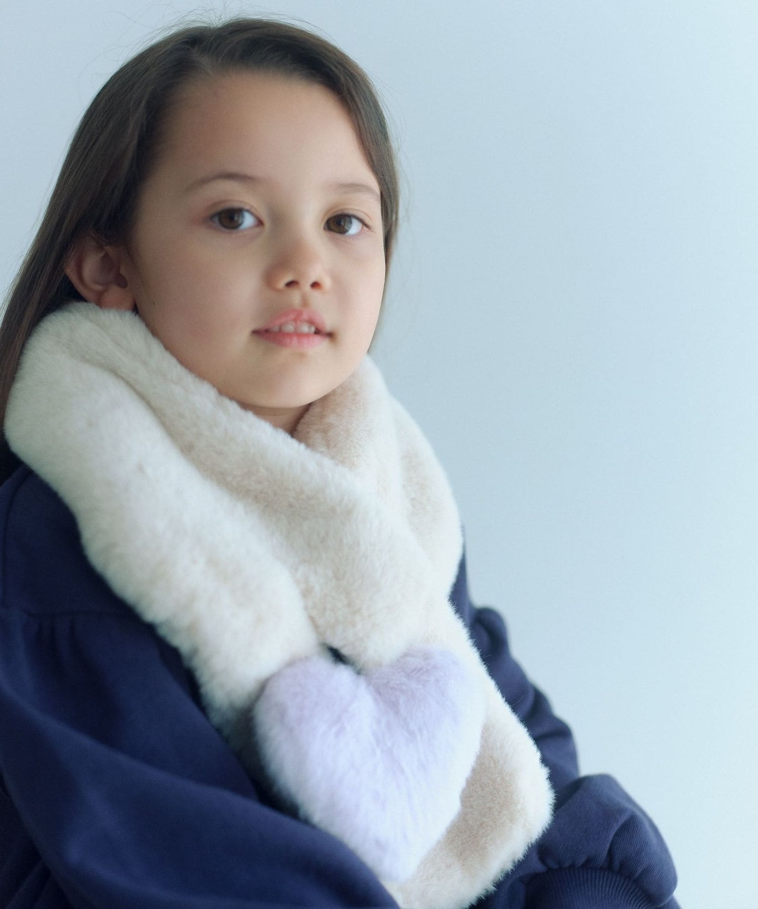 フェイクファー ハートモチーフ マフラー