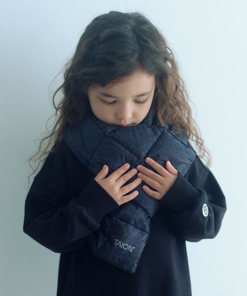 TAION/＜TAION＞ベーシック ダウンマフラー（レオパード） / キッズ  /ストール / マフラー