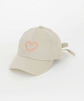 green label relaxing/フラワーハート刺しゅう バックリボン キャップ / CAP / キッズ  /キャップ