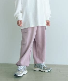 green label relaxing/裏毛 ワイドカーゴパンツ（ライトピンク）/ キッズ  100cm―160cm/スウェットパンツ / ジャージ