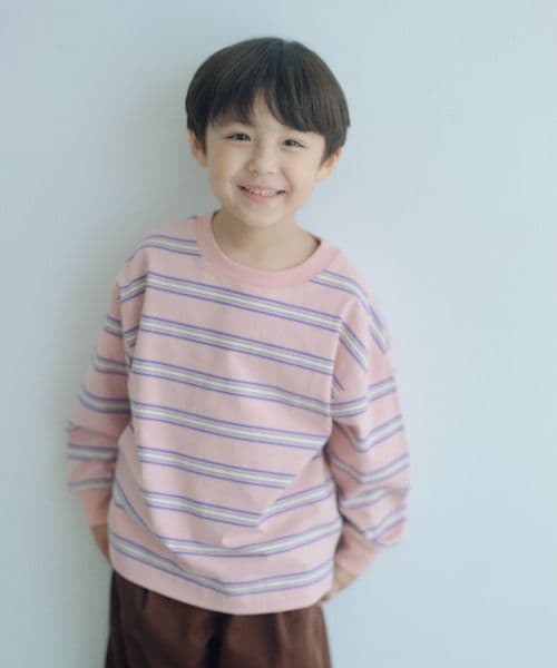 green label relaxing/フトピッチ ボーダー ロングスリーブ Tシャツ / キッズ 100cm―160cm/Tシャツ / カットソー