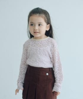 green label relaxing/フラワー ジャガード シアー トップス / キッズ 110cm―130cm/Tシャツ / カットソー