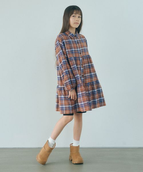 green label relaxing/チェック ティアードワンピース / キッズ 100cm―160cm/ワンピース