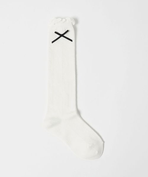 green label relaxing/リボン ハイソックス / 靴下 / キッズ 20cm―22cm/ソックス / 靴下