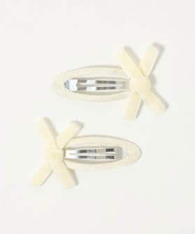 green label relaxing/細リボンクリップ セット / キッズ/ヘアアクセサリー