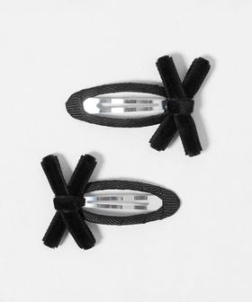 green label relaxing/細リボンクリップ セット / キッズ/ヘアアクセサリー