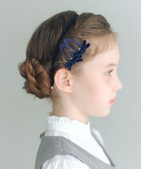 green label relaxing/細リボンクリップ セット / キッズ/ヘアアクセサリー