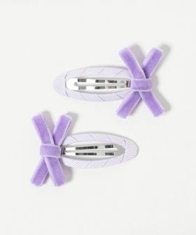 green label relaxing/細リボンクリップ セット / キッズ/ヘアアクセサリー