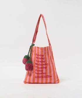 beej/【別注】＜beej＞チャーム付き ストライプ トートバッグ / キッズ/ショルダーバッグ