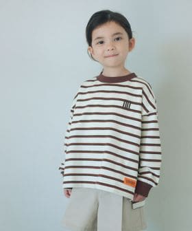 UNIVERSAL OVERALL/【別注】＜UNIVERSAL OVERALL＞ボーダー ロングスリーブ / キッズ  100cm―130cm/Tシャツ / カットソー