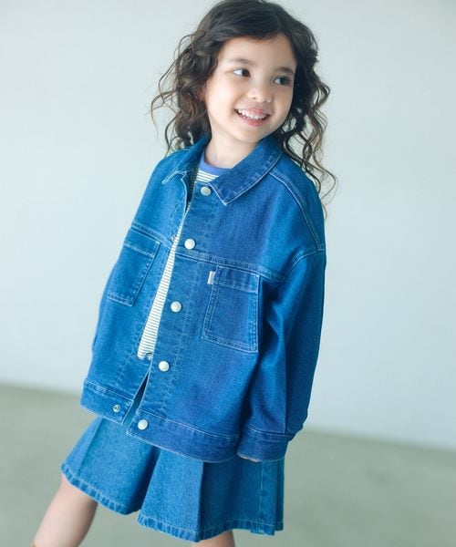 green label relaxing/デニム ブルゾン / キッズ  ストレッチ 100cm―160cm/デニムジャケット