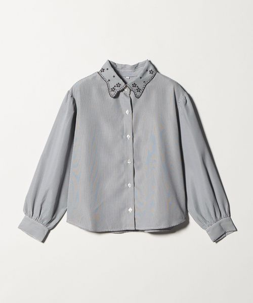 green label relaxing/襟 刺しゅう ストライプ シャツ / キッズ  140cm―160cm/シャツ / ブラウス