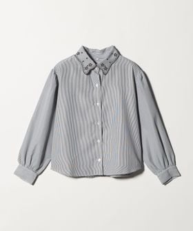 green label relaxing/襟 刺しゅう ストライプ シャツ / キッズ  140cm―160cm/シャツ / ブラウス