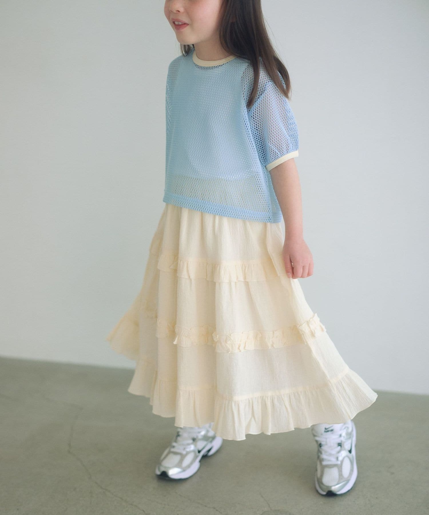 楊柳フリル ロングスカート / キッズ 110cm―130cm