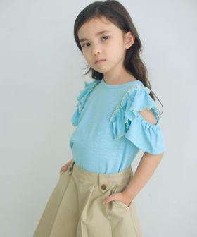 green label relaxing/ショルダースリット フリルTシャツ / キッズ  100cm―130cm/Tシャツ / カットソー