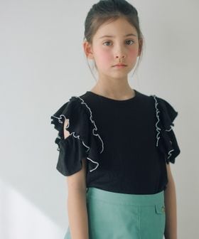 green label relaxing/ショルダースリット フリルTシャツ / キッズ  140cm―160cm/Tシャツ / カットソー
