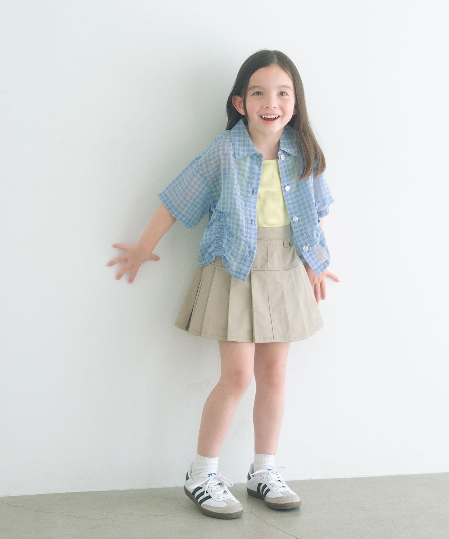 シースルー チェック シャツ / キッズ 100cm―130cm