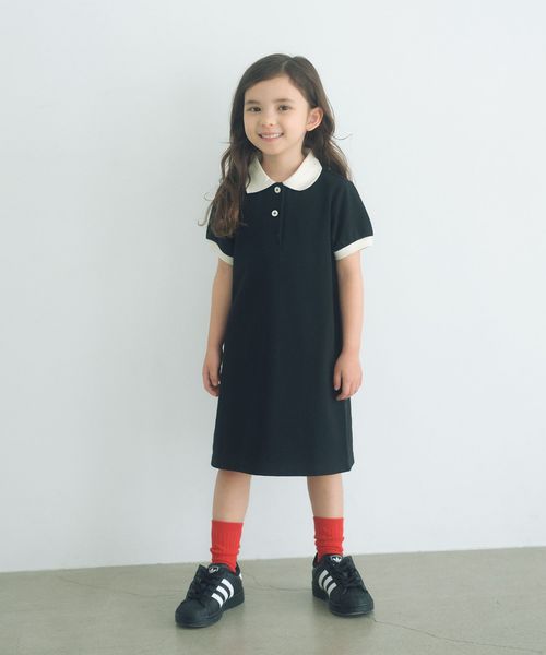 green label relaxing/バイカラー カノコ ポロワンピース / キッズ  100cm―130cm/ワンピース