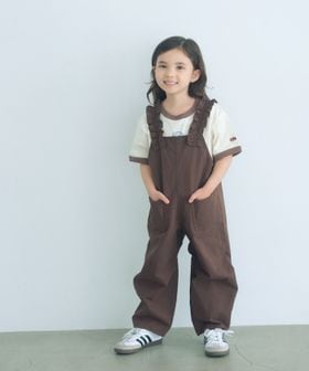 green label relaxing/ツイル フリル サロペット / キッズ  100cm―130cm/オーバーオール / オールインワン