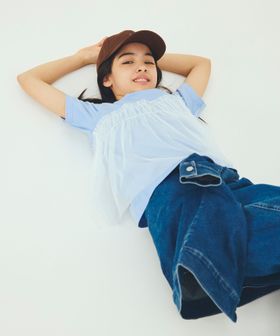 green label relaxing/【スタメンシリーズ】チュールドッキング Tシャツ / キッズ  100cm―160cm UVカット 接触冷感  吸水速乾/Tシャツ / カットソー
