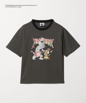 URBAMENT/【別注】＜URBAMENT＞TOM and JERRY リンガーTシャツ / キッズ 140cmー150cm/Tシャツ / カットソー