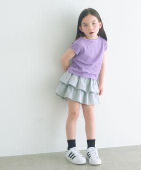 green label relaxing/ミニ裏毛 フリル キュロット（グレー）100cm―130cm/ショート / ハーフパンツ