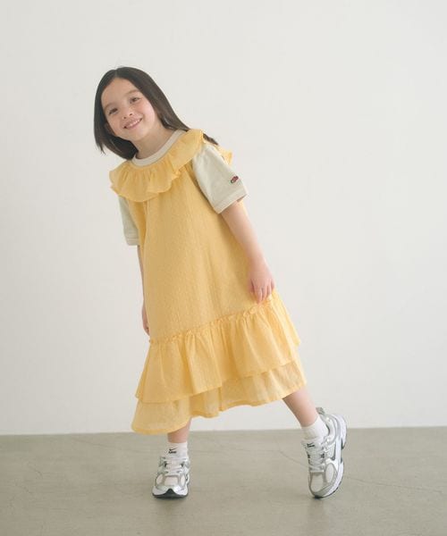 green label relaxing/ドットフリルワンピース / キッズ 100cm―130cm/ワンピース