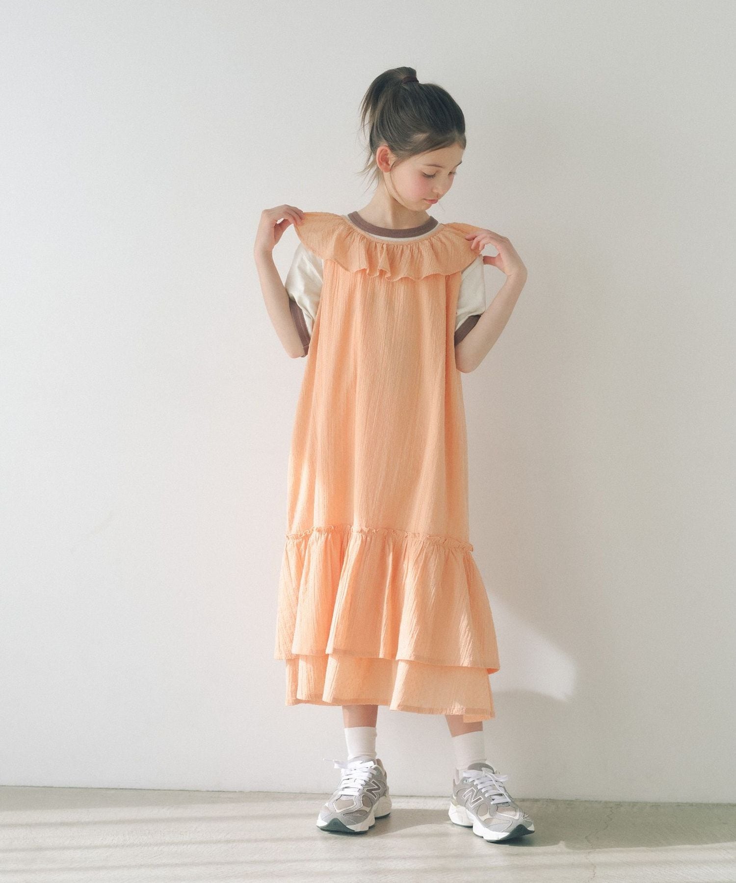 ドットフリルワンピース / キッズ 140cm―160cm