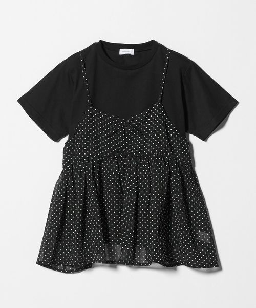 green label relaxing/ドット シフォン キャミソール Tシャツ セット / キッズ 140cm―160cm/Tシャツ / カットソー