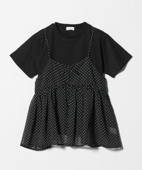 green label relaxing/ドット シフォン キャミソール Tシャツ セット / キッズ 140cm―160cm/Tシャツ / カットソー