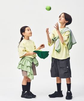 green label relaxing/【スタメンシリーズ】ドライワッフル 配色ステッチ Tシャツ / キッズ  100cm―160cm/Tシャツ / カットソー